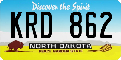 ND license plate KRD862