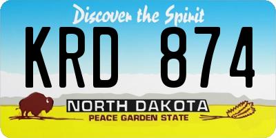 ND license plate KRD874