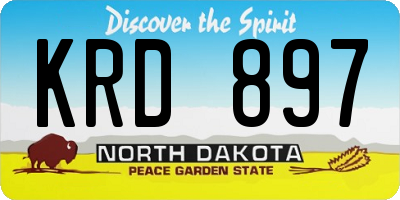 ND license plate KRD897