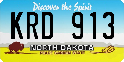 ND license plate KRD913