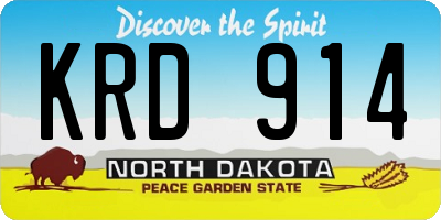 ND license plate KRD914