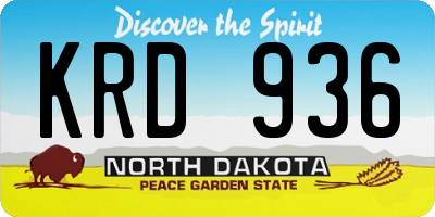 ND license plate KRD936