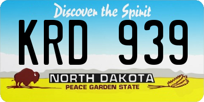 ND license plate KRD939