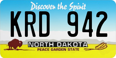 ND license plate KRD942