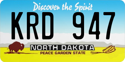 ND license plate KRD947
