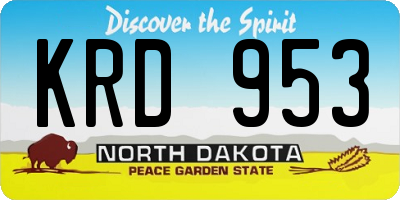ND license plate KRD953