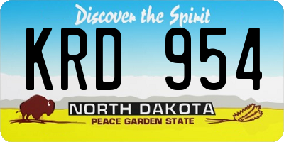 ND license plate KRD954
