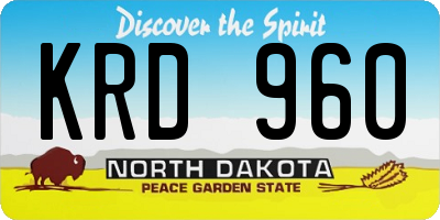 ND license plate KRD960