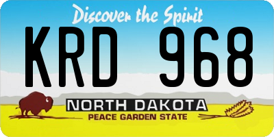 ND license plate KRD968