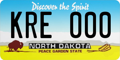 ND license plate KRE000
