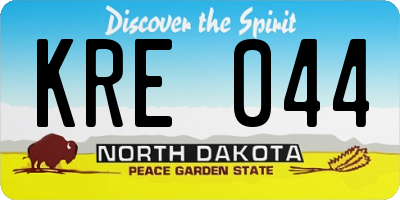 ND license plate KRE044