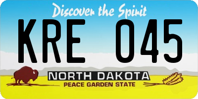 ND license plate KRE045