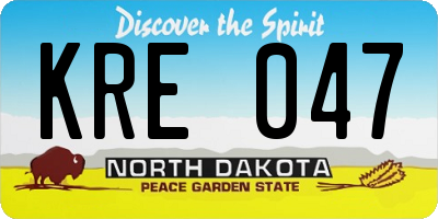 ND license plate KRE047