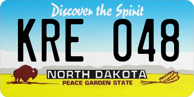 ND license plate KRE048