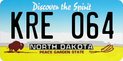 ND license plate KRE064