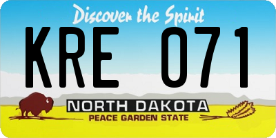 ND license plate KRE071