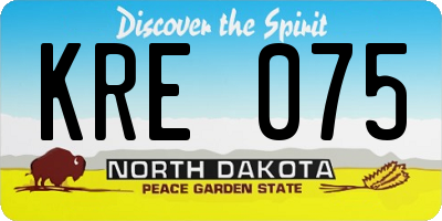 ND license plate KRE075