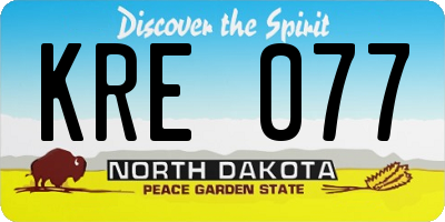ND license plate KRE077