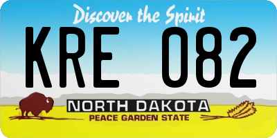 ND license plate KRE082