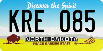 ND license plate KRE085
