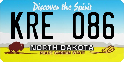 ND license plate KRE086