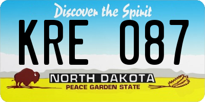 ND license plate KRE087