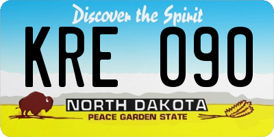 ND license plate KRE090