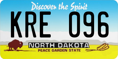 ND license plate KRE096