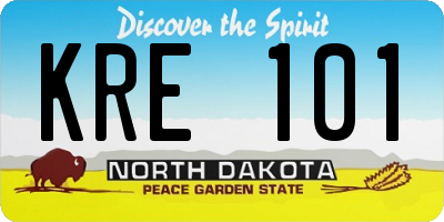 ND license plate KRE101