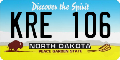 ND license plate KRE106