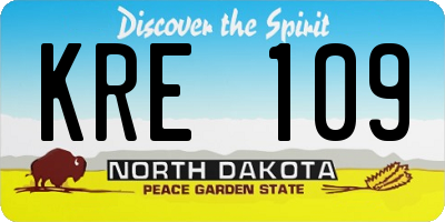 ND license plate KRE109