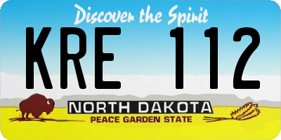ND license plate KRE112