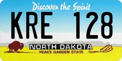 ND license plate KRE128