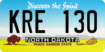 ND license plate KRE130