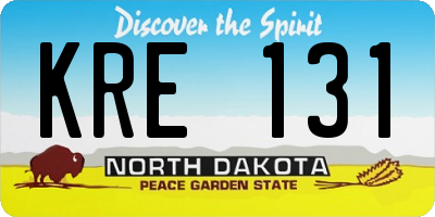 ND license plate KRE131