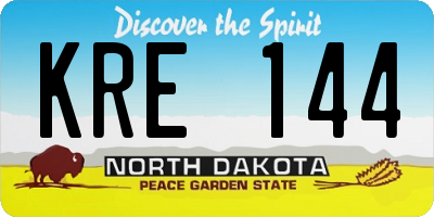 ND license plate KRE144