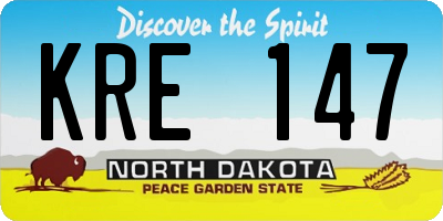 ND license plate KRE147