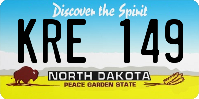 ND license plate KRE149