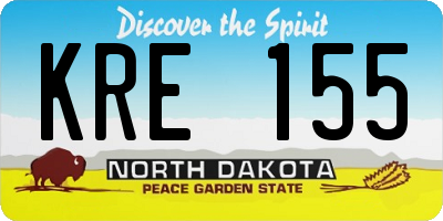 ND license plate KRE155