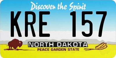 ND license plate KRE157