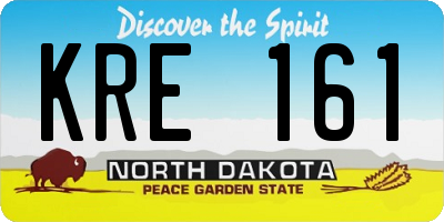 ND license plate KRE161
