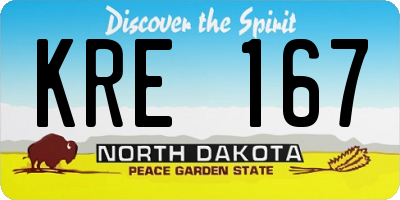 ND license plate KRE167