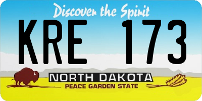 ND license plate KRE173