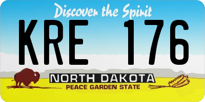 ND license plate KRE176