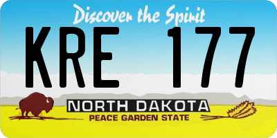 ND license plate KRE177