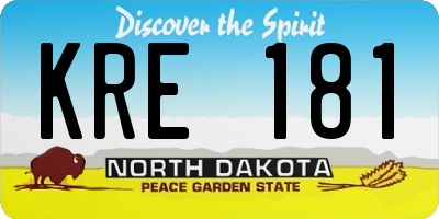 ND license plate KRE181