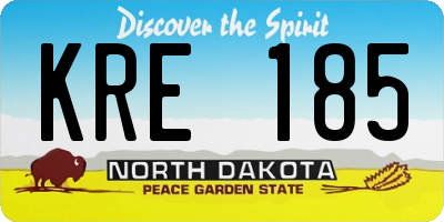 ND license plate KRE185