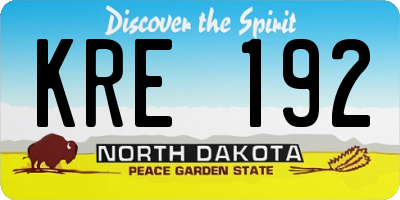 ND license plate KRE192