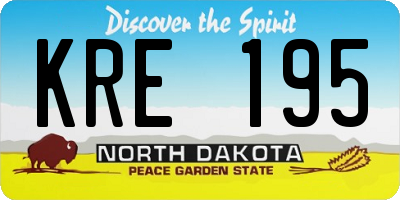ND license plate KRE195