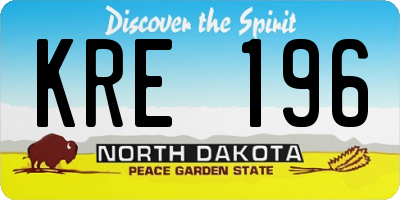 ND license plate KRE196